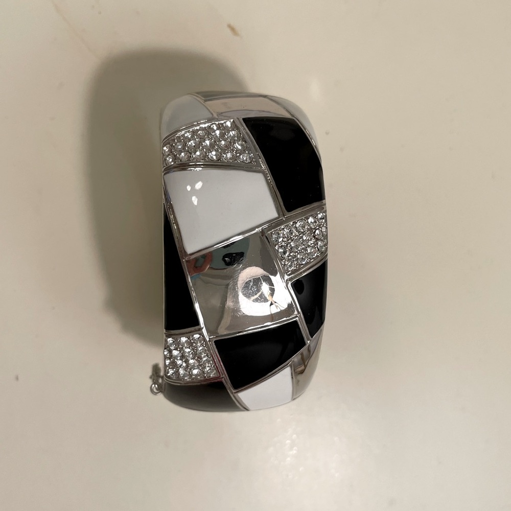 Black and white cuff bracelet